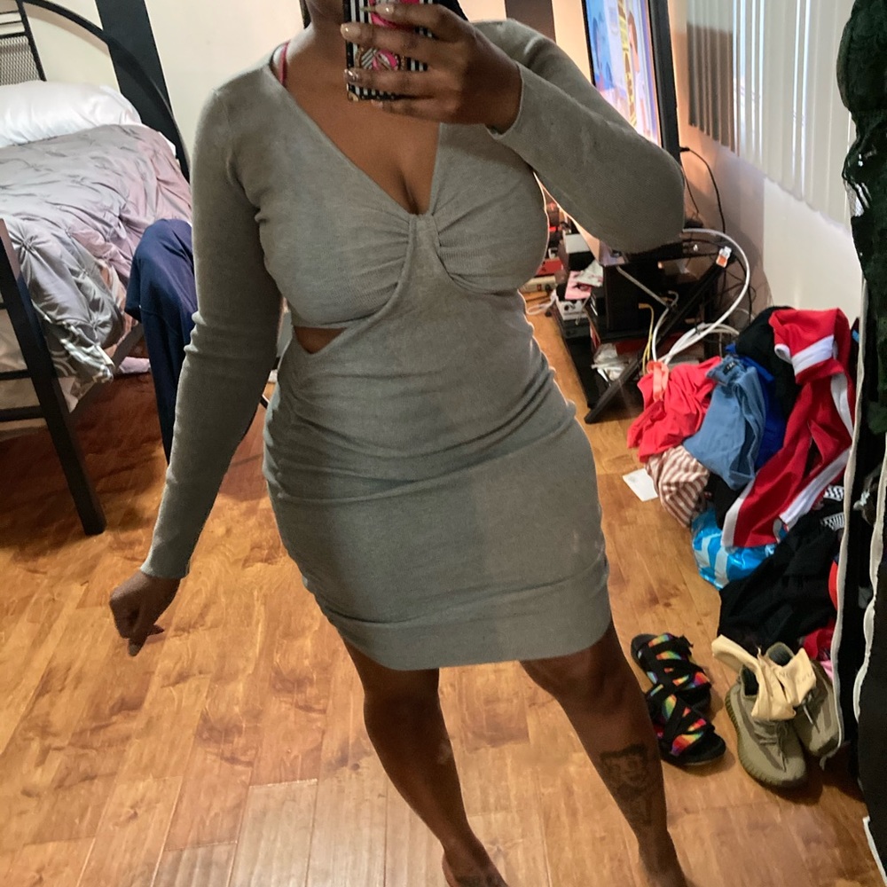 Knitted material dress